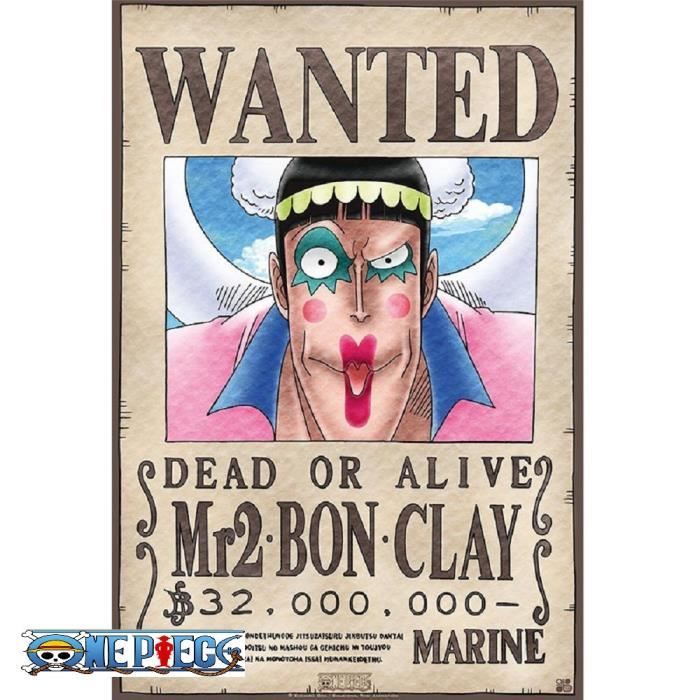 One Piece Poster Wanted Mr 2 Bon Clay Cdiscount Maison