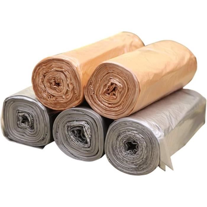 Sacs Poubelle 4 Gallons Couleurs Mélangées - Lot De 150 Sacs (5 Rouleaux), 45x50cm, Neufs