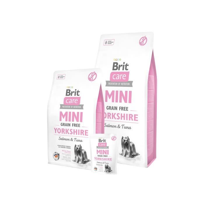 Comparer les prix de Croquettes pour chien Brit Care Mini Grain Free Yorkshire 7 kg - Saumon - Adulte