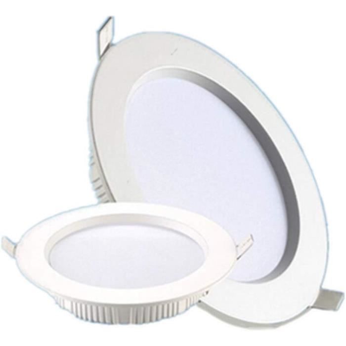 Spot LED Encastrable Rond Ultra-mince - Puissance 3W à 24W - Lumière Blanche - Pour Plafond Intérieur - Aluminium