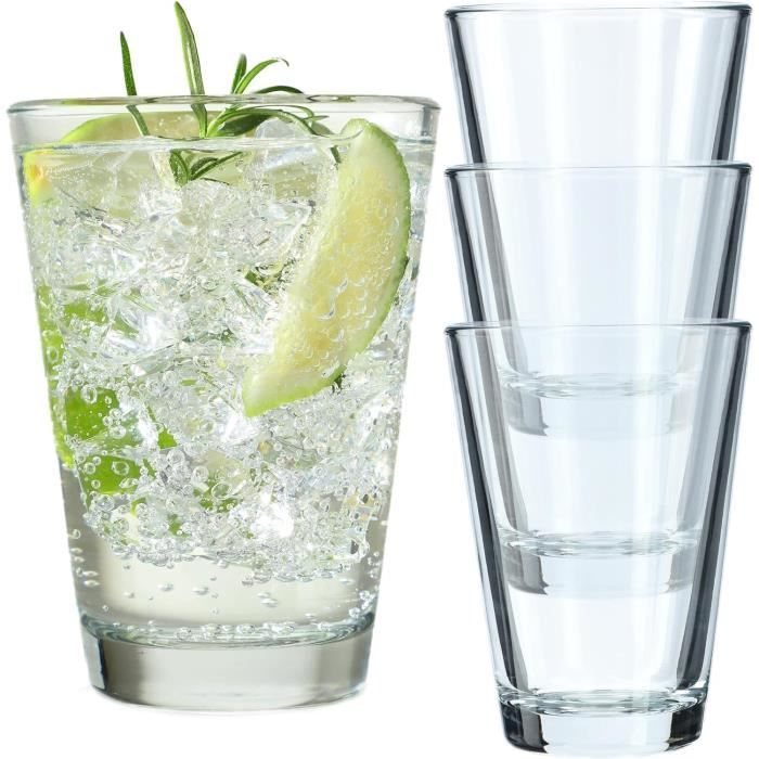 LEMONSODA Lot De 4 Verres à Cocktail Highball Vintage De Qualité Supérieure - Parfait Pour Margaritas, Cocktails, Jus De Fruits - 355 Ml