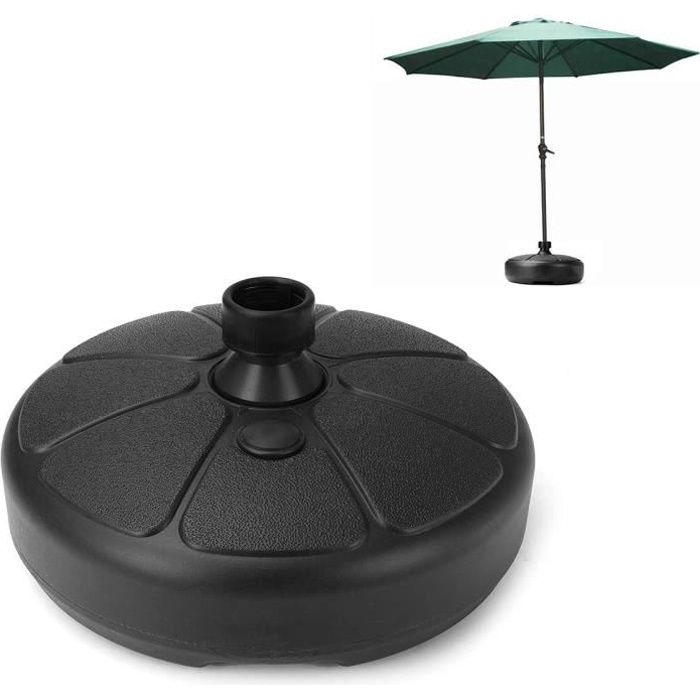 Outsunny Pied De Parasol 9 Kg - Base Demi-Parasol Résine Et Béton Pour Mât 34/38/48 Mm - Support Stable Jardin Terrasse Piscine Patio - Noir