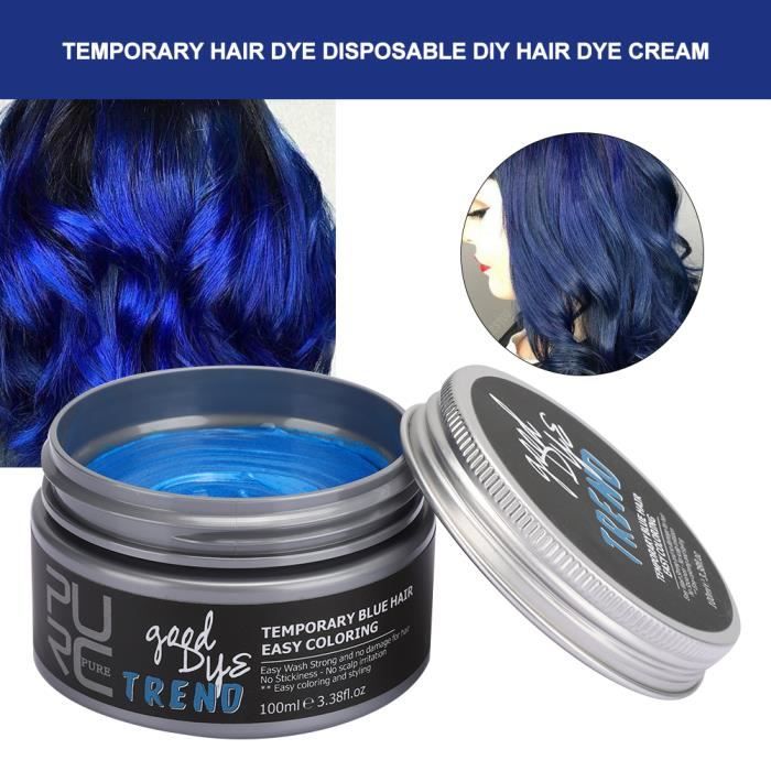 Xuy Purc 100 Ml Crème De Teinture Capillaire Temporaire Cire De Coloration  Bricolage Des Cheveux(Bleu ) - Cdiscount Au Quotidien