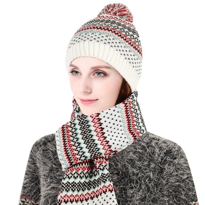bonnet et echarpe femme