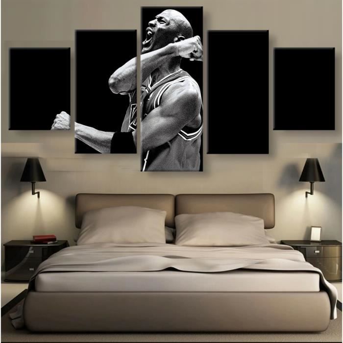 Toile Peinture Sans cadre pas etire pas encadre 5 Pieces Michael Jordan Basketball Athletes Peinture Toile Art Cdiscount Maison