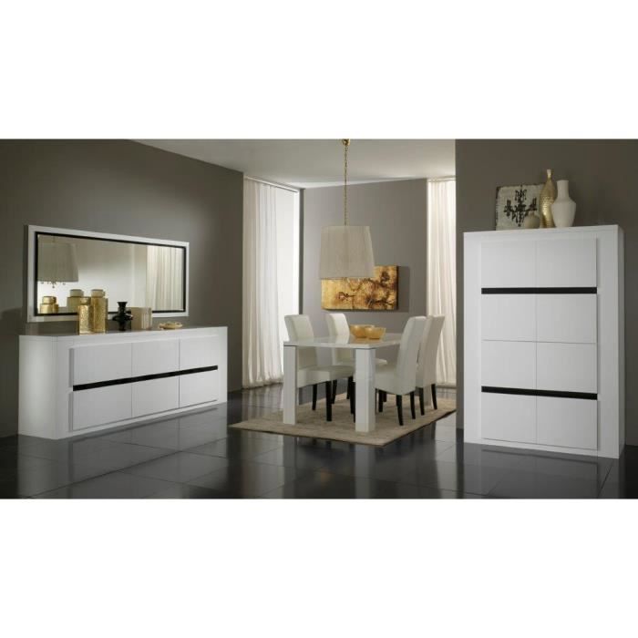 Tania Metal Laque Noire Blanche Ensemble Complet Salle A Manger