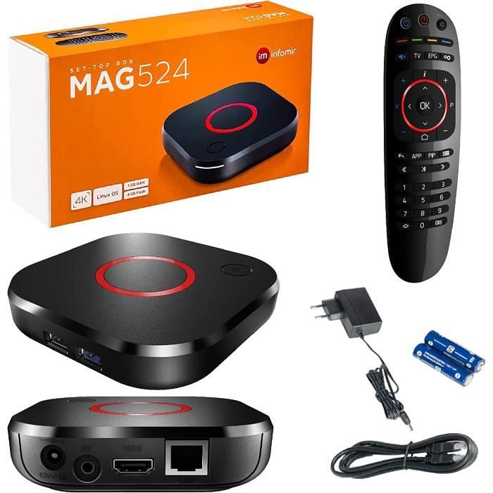 MAG 524 Original IPTV Set Top Box 4K UHD 2160p 60FPS Multimedia Player