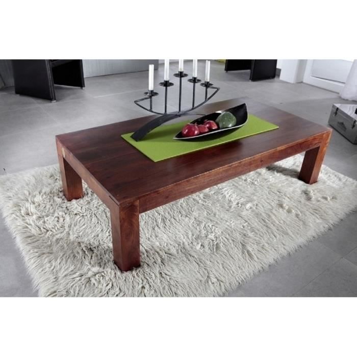 Table Basse Rectangulaire 120x75cm Bois Massif D Acacia Couleur