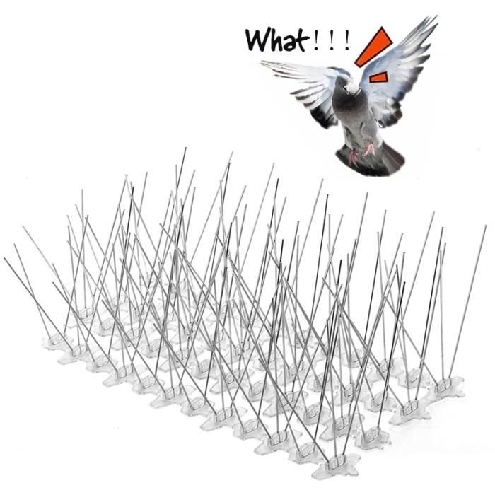 lingzhuo-shop Pointes Anti-Oiseaux en Acier Inoxydable De 25 Cm , Effet Dissuasif Parfait Contre Les Oiseaux Pics Anti Pigeons pour Les /Étourneaux en Polycarbonate pour Le Jardin De Fruits