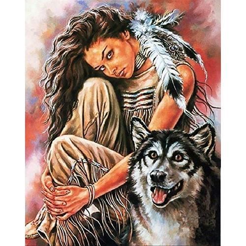 MOMAKA 5D Diamond Painting Kits Femme Africaine, Diamant Peinture Kits Point De Croix Broderie Foulard, Kits Diamant Arts Craft Cross Embroidery Pour La Décoration Murale à Domicile 30x30cm