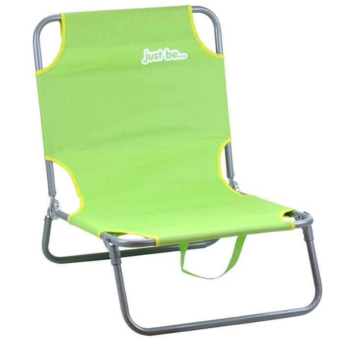 Chaise longue de jardin et de plage pliable just be...® – Vert