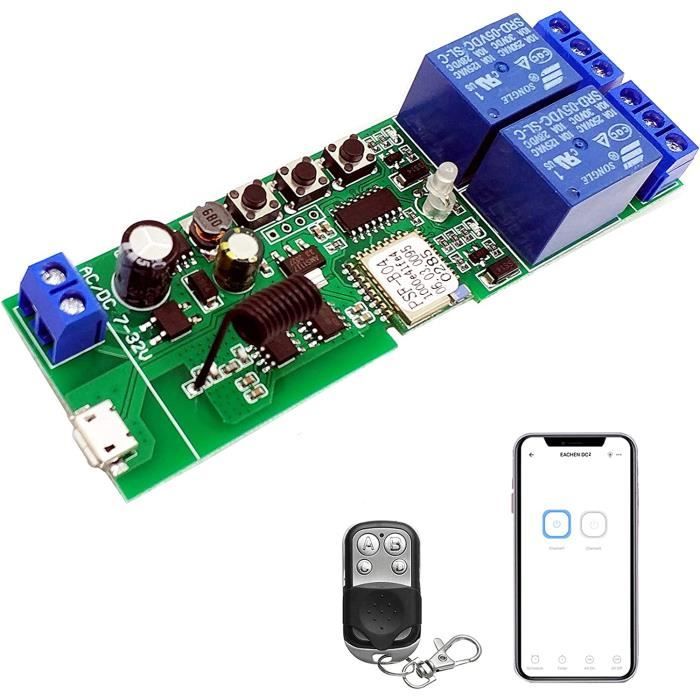 Rf Module Relais Wifi Jog-Module De Relais Autobloquant Commutateur Momentané Wifi Avec ...