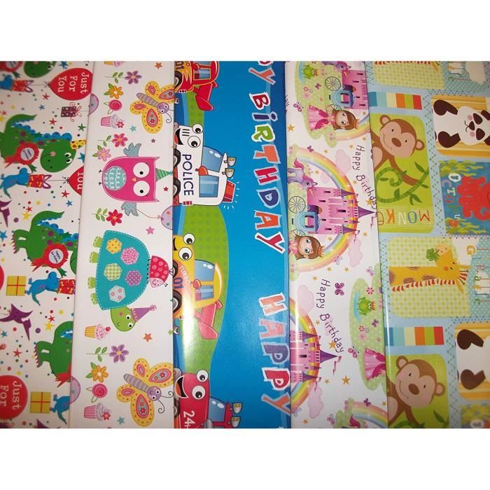 10 Feuilles De Papier Cadeau Pour Enfant Motifs Princesse