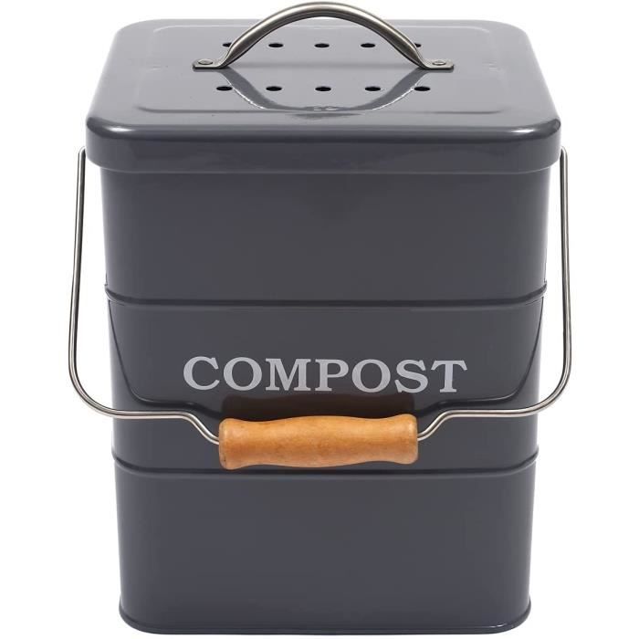Premium Seau Compost Inodore en Acier Inoxydable pour Cuisine - Poubelle  Compost Cuisine - Comprend Filtres à Charbon de Rechange (INOX Brillant, 5  litres) - AliExpress