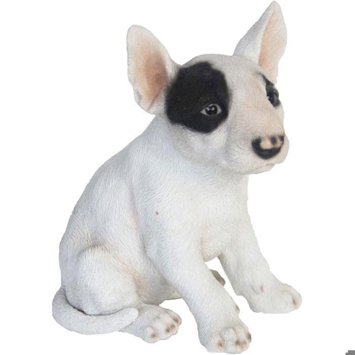 Chiot Bull Terrier Assis En Resine 10 2 X 16 2 X 18 Cm Cdiscount Jardin