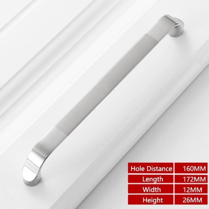775160 mm Poignées De Porte Modernes, Poignées Et Boutons De Meuble De Cuisine, En Argent