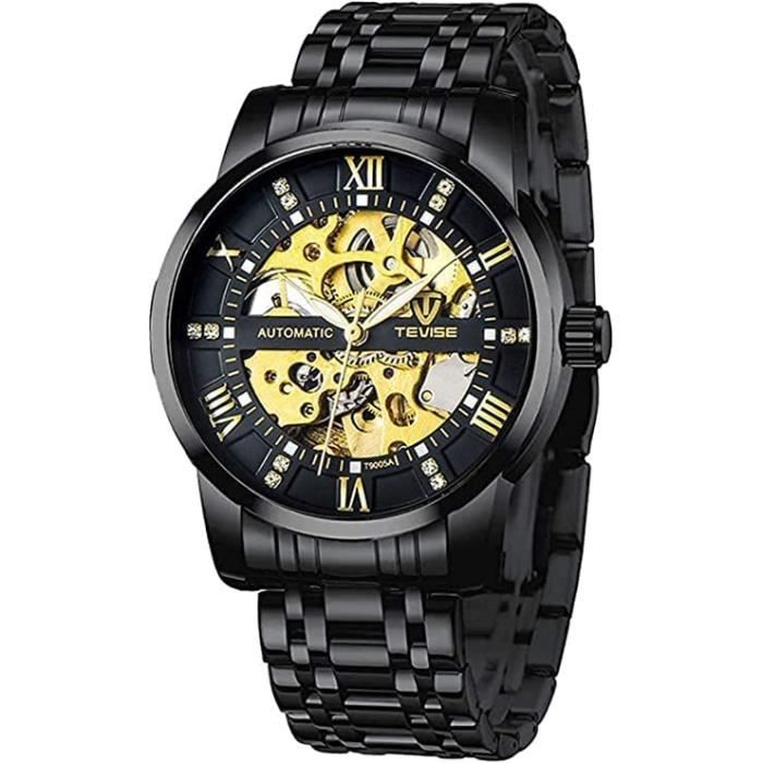 Montre MOONIC Squelette Automatique Homme – Doré Acier Inoxydable – Neuve Sans Étiquette