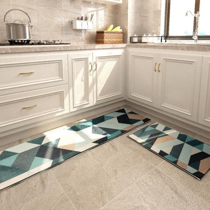 50*80cm Tapis de Sol Géométrique Dégradé Traditionnel Antidérapant
