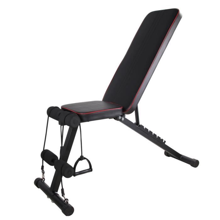 Banc De Musculation GYMREX GR-BT 50 Pliable Et Réglable, Fitness, Abdominaux, Jusqu'à 130 Kg