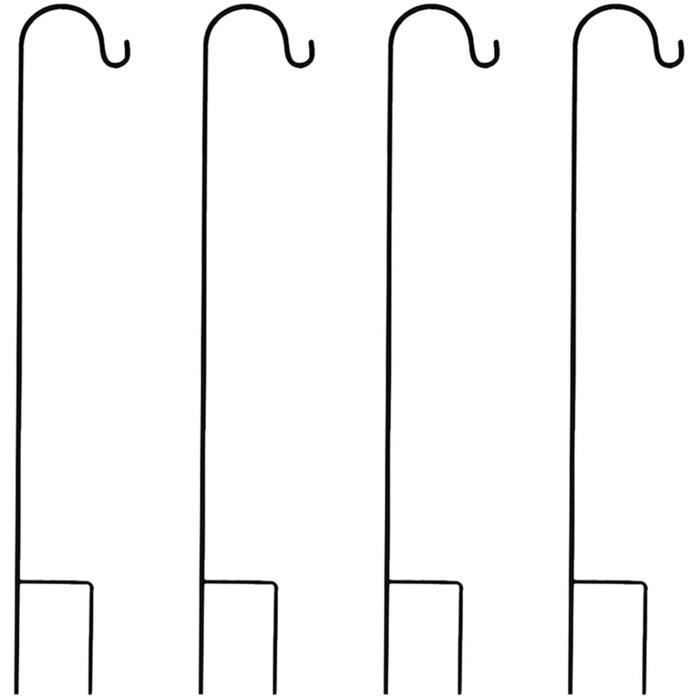 4 Crochets De Berger Jardin 90 Cm SWAWIS - Pour Lanternes, Paniers, Décoration Extérieure