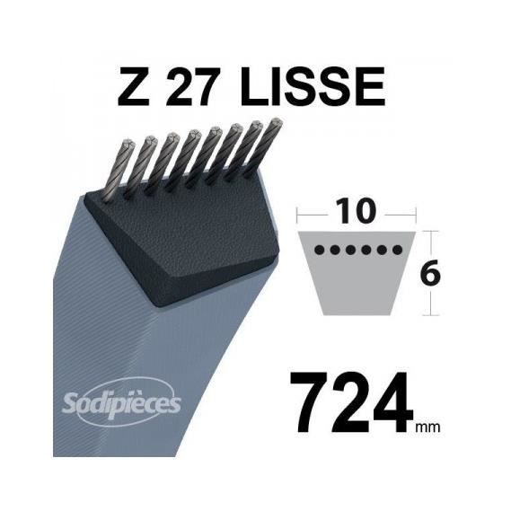 Courroie Trapézoïdale Z27 Pour Tondeuse & Motobineuse | Remplace Castelgarden, Iseki, Matem, Tromeca | 10x6mm, 723mm Longueur Ext.