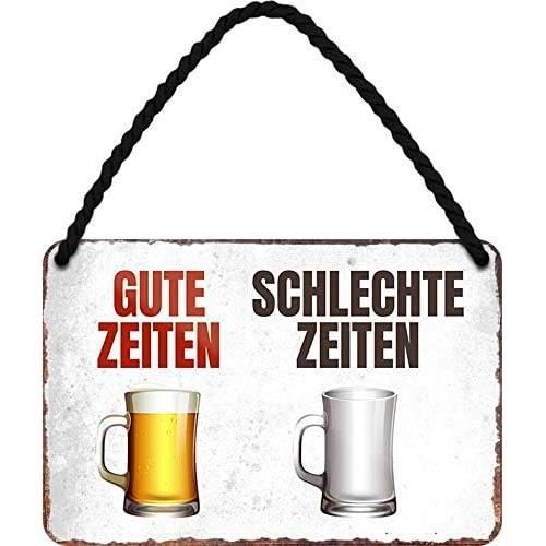 Plaque en tôle Voyage 12x18 cm Oktoberfest Tambour Danser Boire Panneau