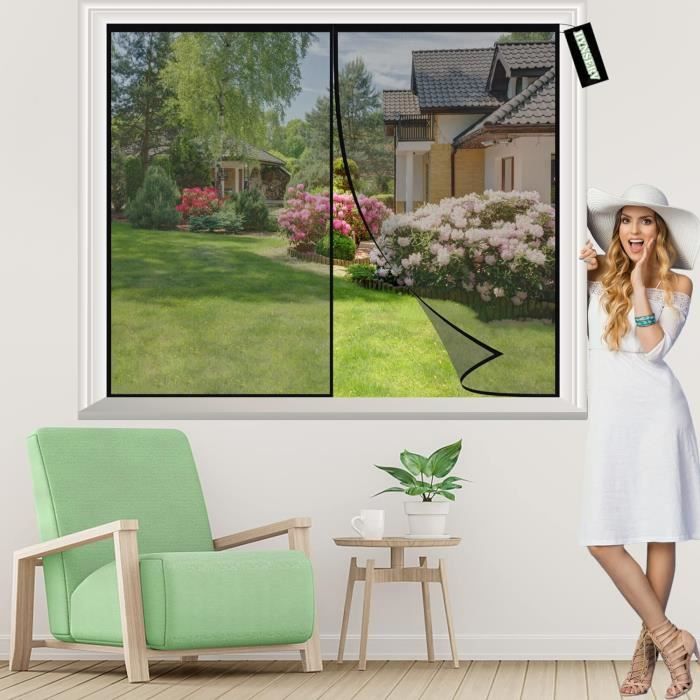 Moustiquaire Porte Fenetre AimantéE, 100x230cm Facile à Installer