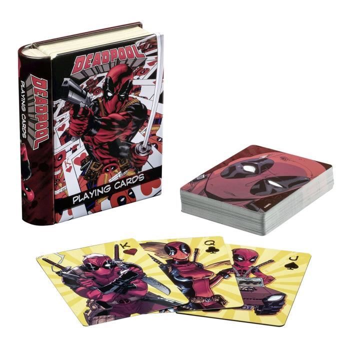 Jeu de cartes - Marvel Deadpool - Rouge - Close Up - Carton-Métal - 2 joueurs ou plus