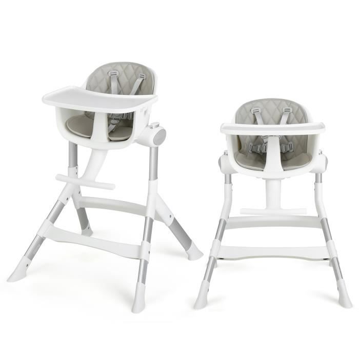 Chaise Haute Bébé Évolutive 16 En 1 COSTWAY - Tableau Double Face, Siège Pivotant, Harnais 5 Points - 6 à 36 Mois