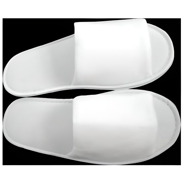 Desineo LOT de 20 paires de Chaussons fermés pantoufle éponge jetables  Blancs pour Thalasso, hôtel, spa, piscine : : Mode