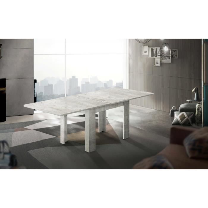 table à rallonge otto - dmora - rectangulaire - gris - 90x90h75 cm