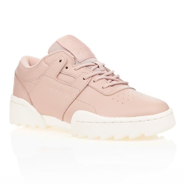REEBOK Baskets Workout Ripple Beige Femme Beige Cdiscount Chaussures