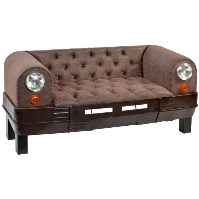 canape deco design original capot de voiture led marron metal cdiscount maison