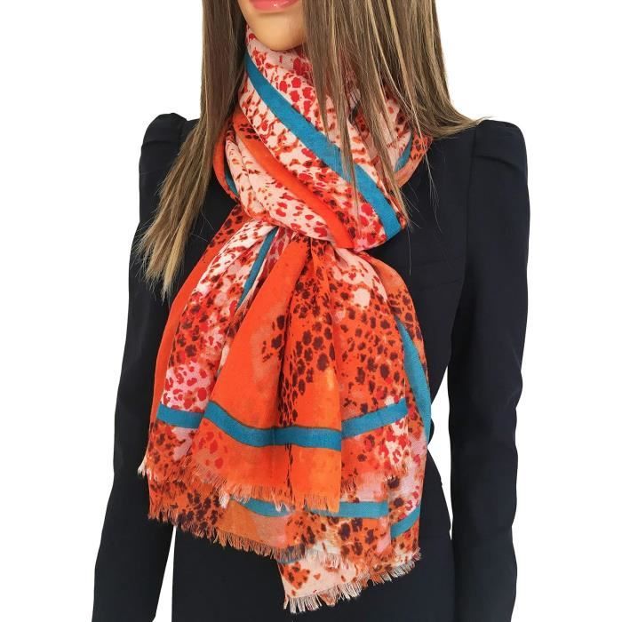 Irisaa Écharpe Tube Pour Femme - Léger - Motif Léopard - Pour