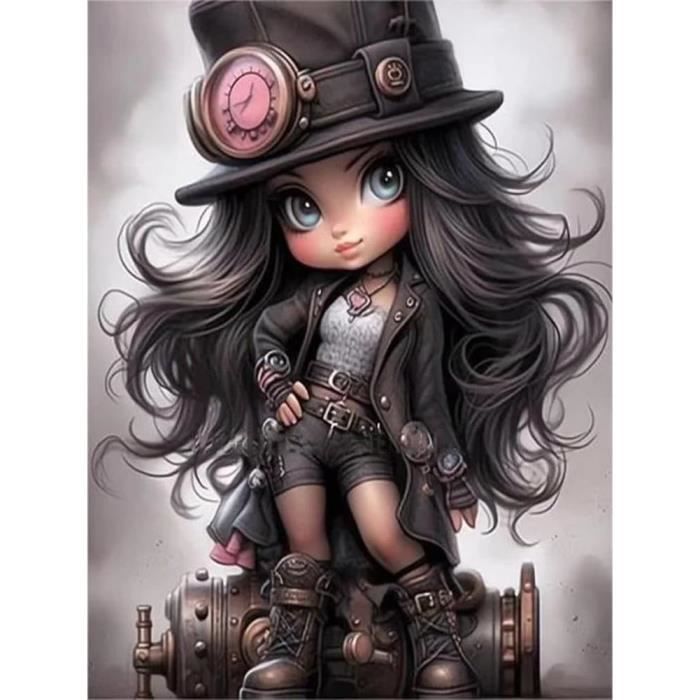 Diamond Painting 5D Chat Noir 30x40 Cm - Kit Complet Avec Strass Ronds - Loisir Créatif, Décoration Murale, Cadeau