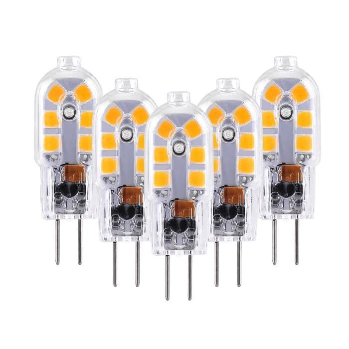 ELINKUME 5Pack Ampoules G4 LED AC/DC 12V,2W LED Equivalent 20W Ampoule