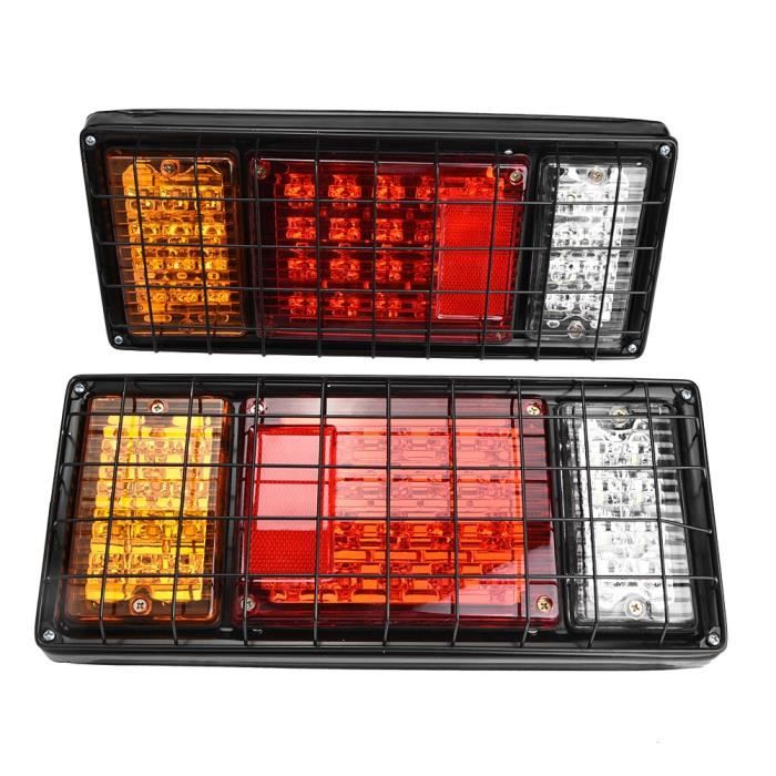 HENGL Feux arrière 2 pièces 12 V feux de remorque à LED, 40 LED voyants lumineux pour remorque camion bateau