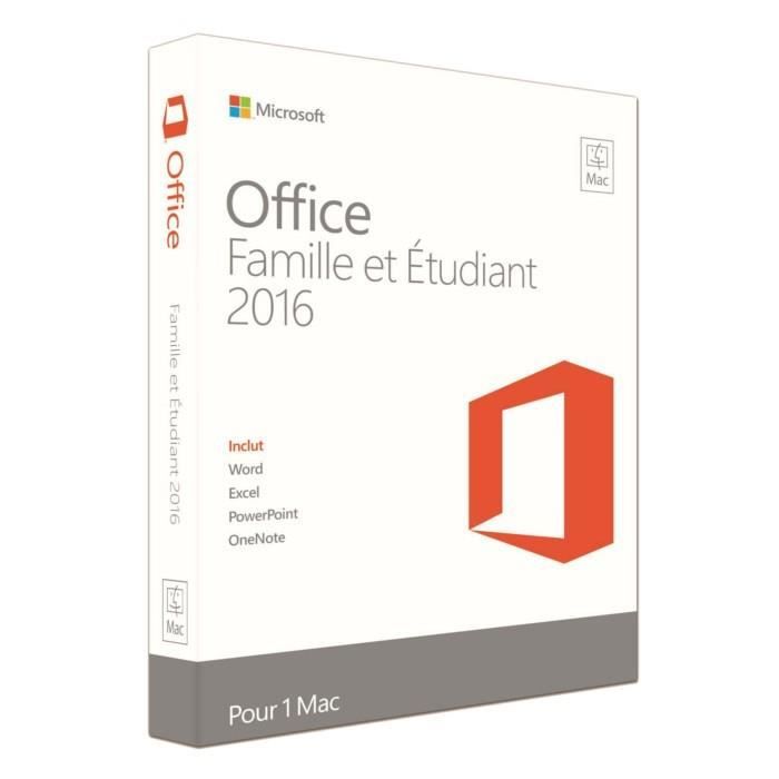 Office Mac Famille et Etudiant 2016 1 Mac Cdiscount Informatique