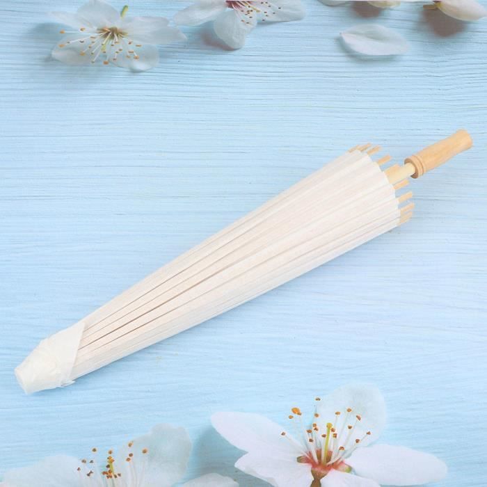 EuZhOuDEQiNg Parasol En Papier 60/80 Cm Blanc Parapluies