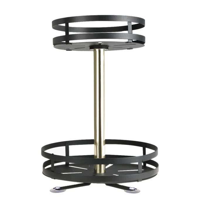 Organiseur à épices Rotatif 2 étages – 360°, Diamètre 26 Cm – En Métal, Pour Plan De Travail Ou Placard