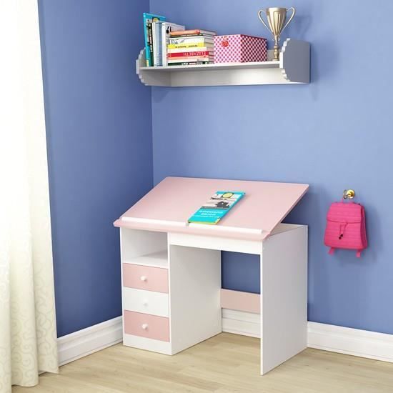 Bureau Enfant Blanc Avec Plateau Inclinable Infantastic