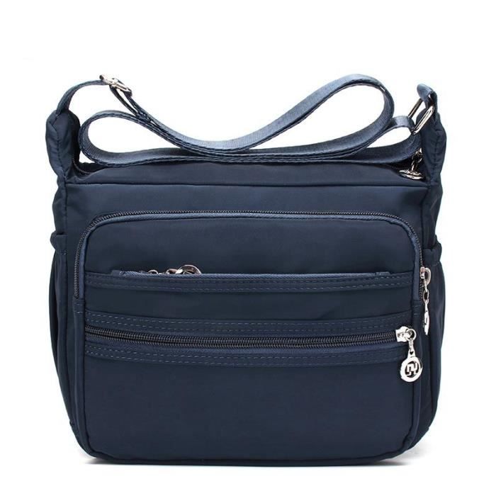 Sac Bandouli re Femme Multi Poches Casual Sac Messenger En Nylon