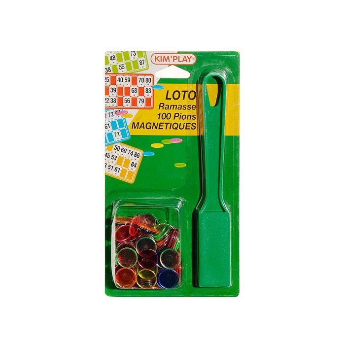 Trousse Rangement Jeux Kit Loto Bingo 3 En 1 Complet - Trousse + Bâton Magnétique + 100 Pions - Accessoires Jeux De Société Bâton Ramasse Jetons
