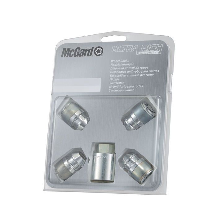 4 ecrous antivol Chrome 12x15/ 60degres/ 325mm/ Douille 19mm