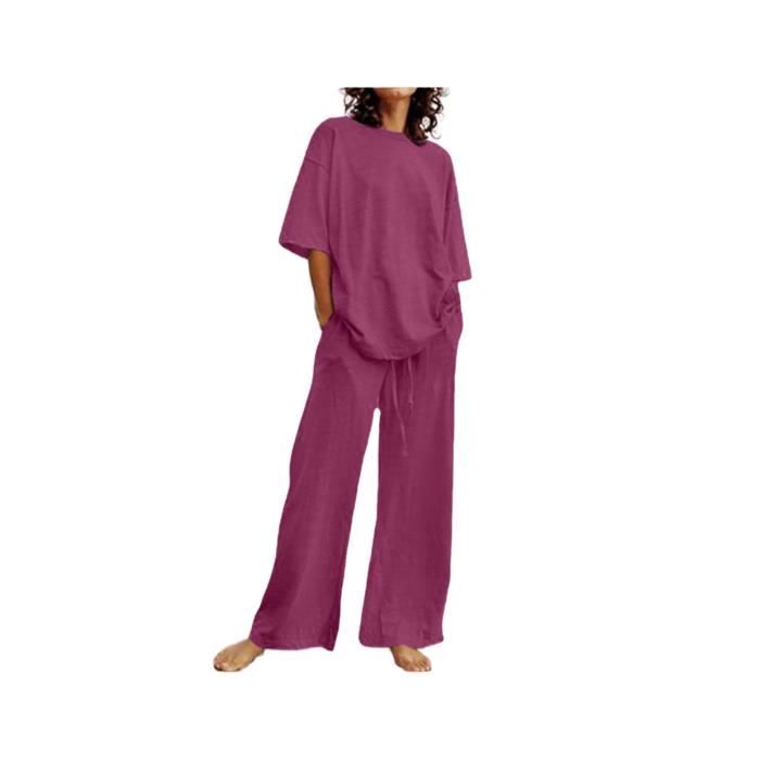 2023 Ensemble Surv tement Coton et Lin 2 Pcs Femme Combinaison