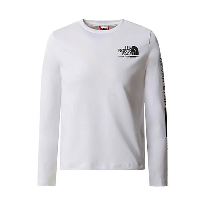 T shirt de sport enfant The North Face Blanc Manches longues Respirant
