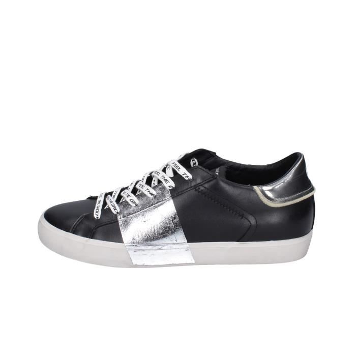 Baskets Sneakers Homme Noir Cuir CRIME LONDON EZ938 Saison