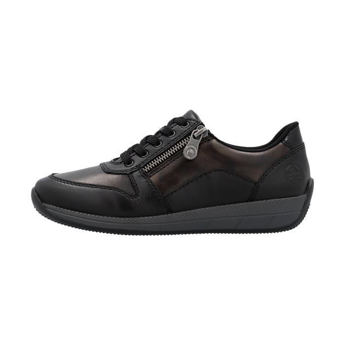 Rieker Basket Basse Cuir - RIEKER - Galaxia - Marron Comb - Lacets - Femme - Confort Exceptionnel