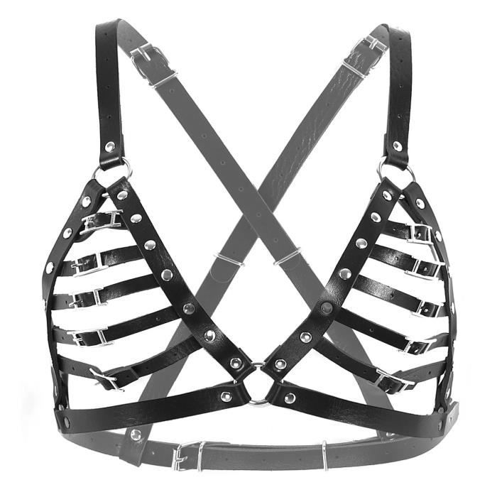 Accessoire De Chaîne De Corps En Métal Soutien-Gorge En Cuir