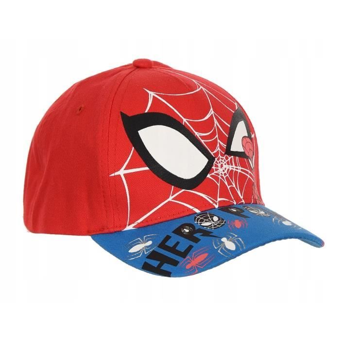 Spiderman-Marvel Casquette Enfant garçon Bleu Marine et Rouge de 3 à 9 Ans